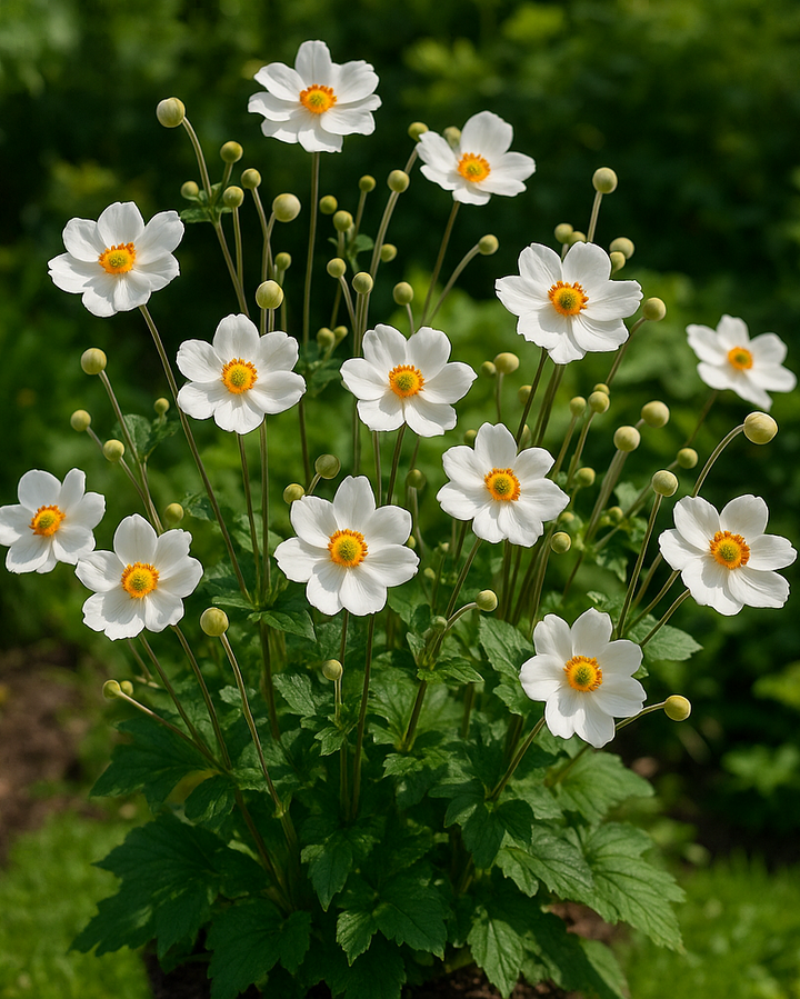 Anemone x hybrida 'Honorine Jobert' (Windflower)