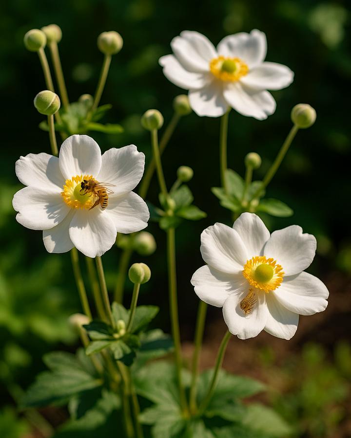 Anemone x hybrida 'Honorine Jobert' (Windflower)