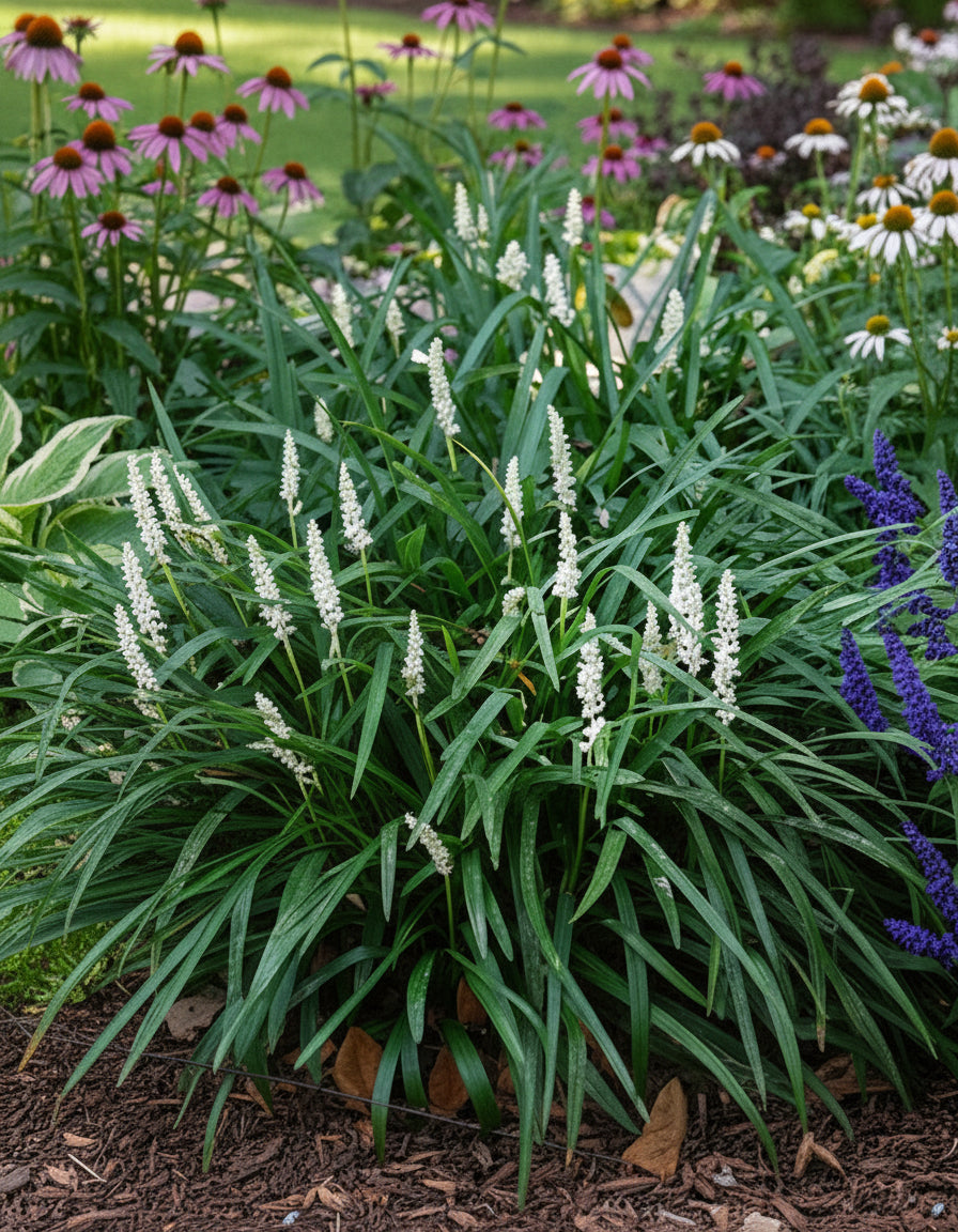lily turf white Liriope muscari 'Monroe White' (Lilyturf) 4" Pot / Single